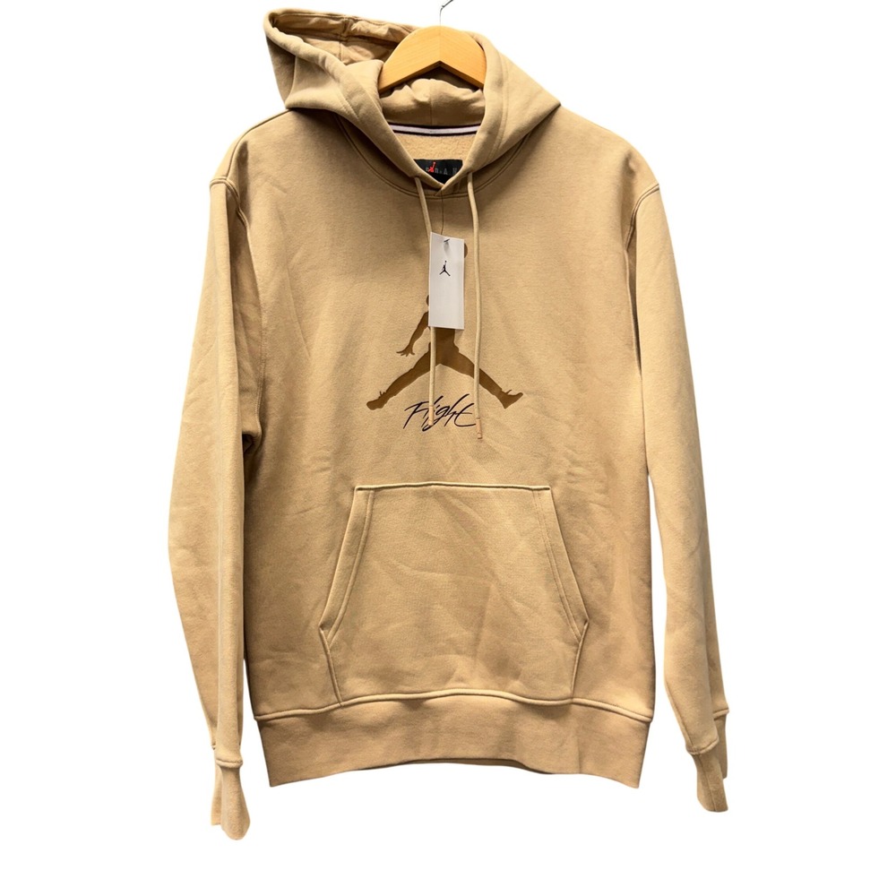 Jordan Hoodie Mens Small Flight Essentials Fleece Tan Baseline Pullover NEW